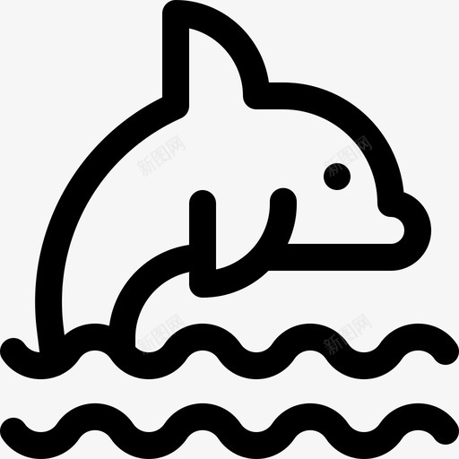 海豚热带5线形图标svg_新图网 https://ixintu.com 海豚 热带5 线形