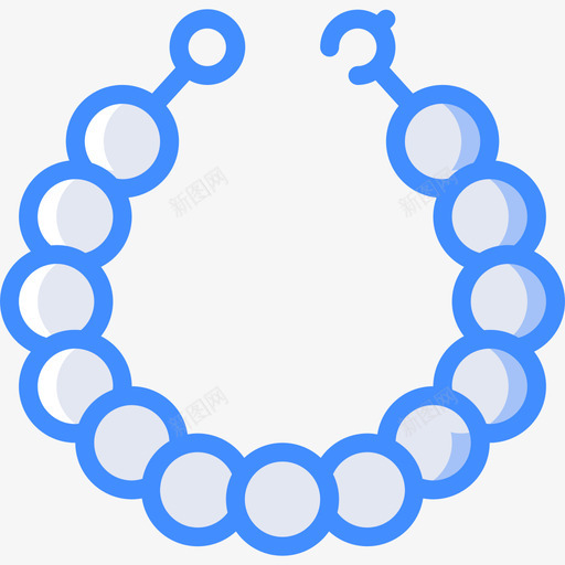 珍珠项链珠宝6蓝色图标svg_新图网 https://ixintu.com 珍珠项链 珠宝6 蓝色