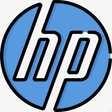 Hp技术徽标线条颜色图标图标