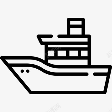 船旅行地点表情符号线性图标图标