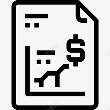 文件银行和财务3线性图标图标