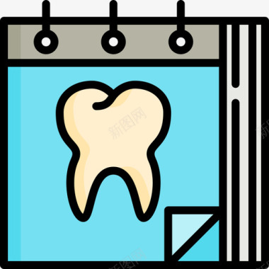 牙齿牙医16线形颜色图标图标