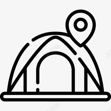 帐篷旅行应用程序13线性图标图标