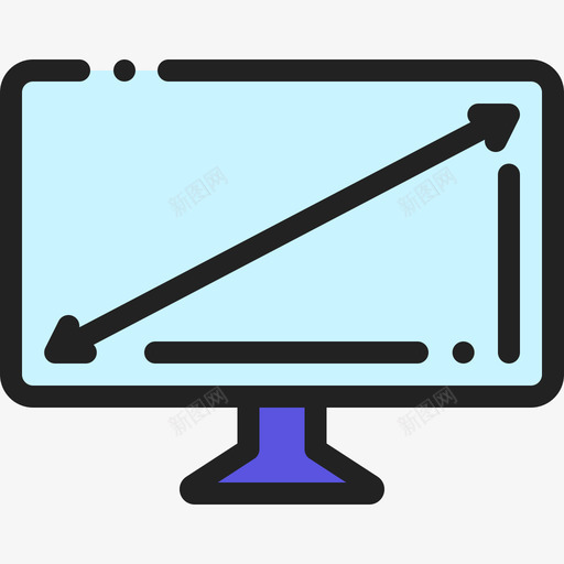 监视器电视11线性彩色图标svg_新图网 https://ixintu.com 电视11 监视器 线性彩色