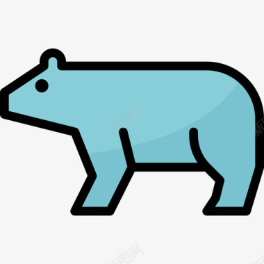 北极熊生态学92线性颜色图标图标