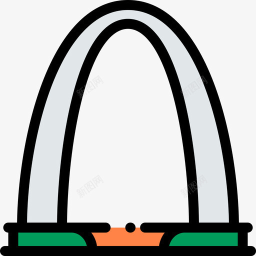 门廊拱门地标古迹10座线形颜色图标svg_新图网 https://ixintu.com 地标古迹10座 线形颜色 门廊拱门
