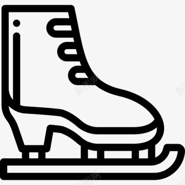 溜冰鞋冬装7件直线型图标图标
