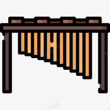 木琴乐器13线性颜色图标图标