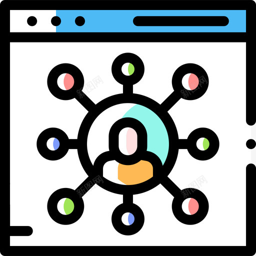 社交媒体人际关系4色彩省略图标svg_新图网 https://ixintu.com 人际关系4 社交媒体 色彩省略