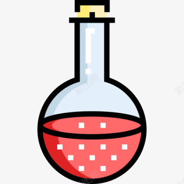 药房19号线性颜色烧瓶图标图标