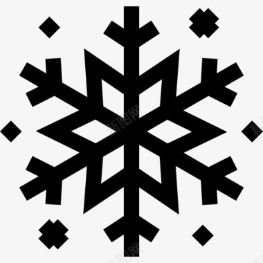 雪花冬季自然7线性图标图标