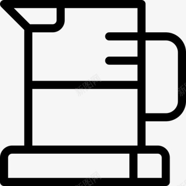 水壶咖啡和茶2线性图标图标