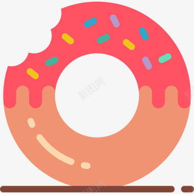甜甜圈快餐41扁平图标图标