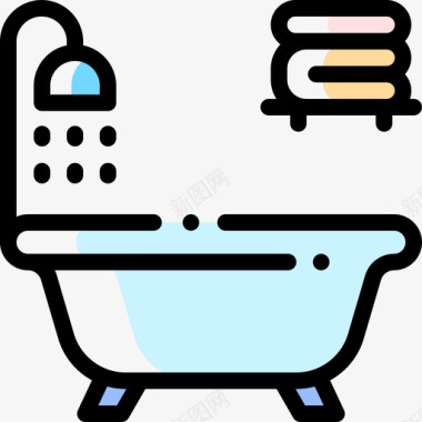 浴缸家装17颜色省略图标图标