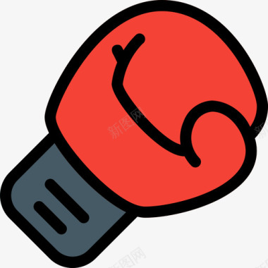 拳击手套运动型35线性颜色图标图标