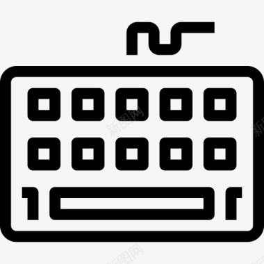 键盘设备和技术5线性图标图标