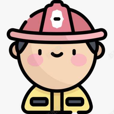 消防员紧急服务6线性颜色图标图标
