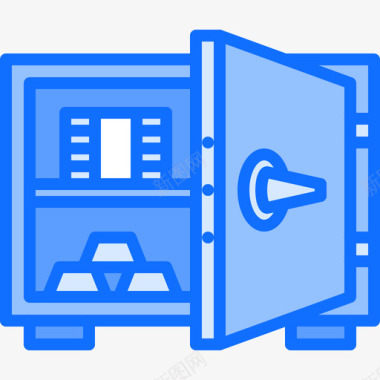保险箱钱59蓝色图标图标