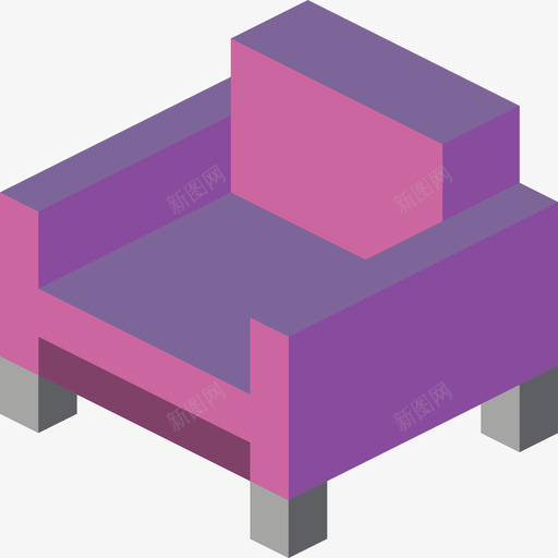 扶手椅家具39扁平图标svg_新图网 https://ixintu.com 家具39 扁平 扶手椅