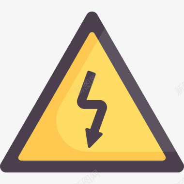 电气危险标志电工工具和元件2扁平图标图标