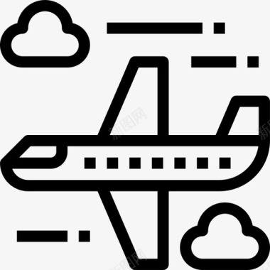 飞机运输和交付直线图标图标