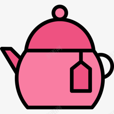 茶壶食品87线性颜色图标图标