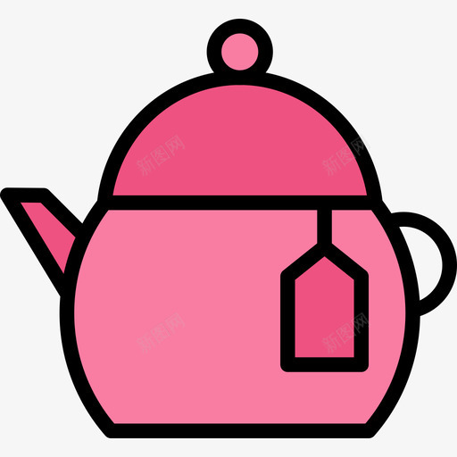 茶壶食品87线性颜色图标svg_新图网 https://ixintu.com 线性颜色 茶壶 食品87