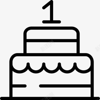 生日蛋糕婴儿53直系图标图标