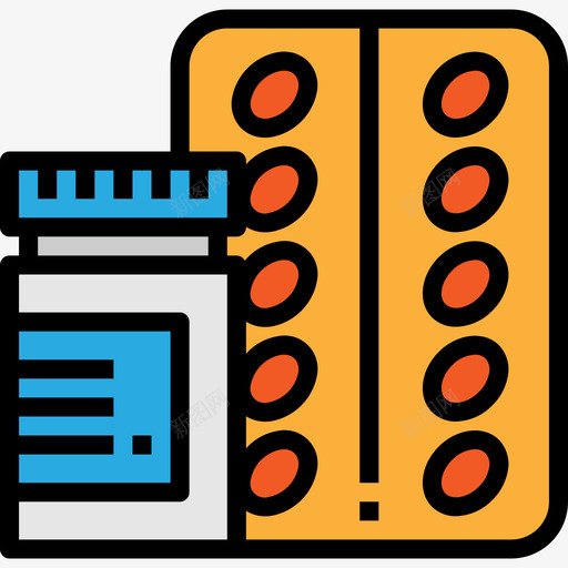 药片科学47线性颜色图标svg_新图网 https://ixintu.com 科学47 线性颜色 药片