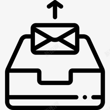 发件箱12线性电子邮件图标图标