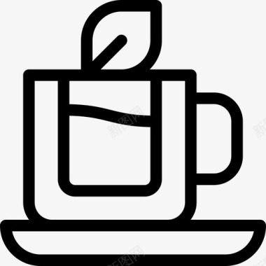 茶杯咖啡和茶2线性图标图标