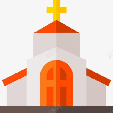 教堂精神的3平的图标图标