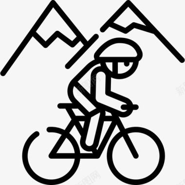 自行车运动型61直线型图标图标