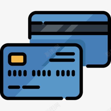 信用卡货币48线颜色图标图标