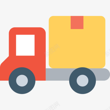 送货卡车全球物流9扁平图标图标