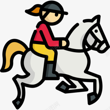 马背运动63线性颜色图标图标
