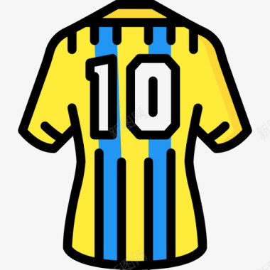 足球衫世界杯3线性颜色图标图标