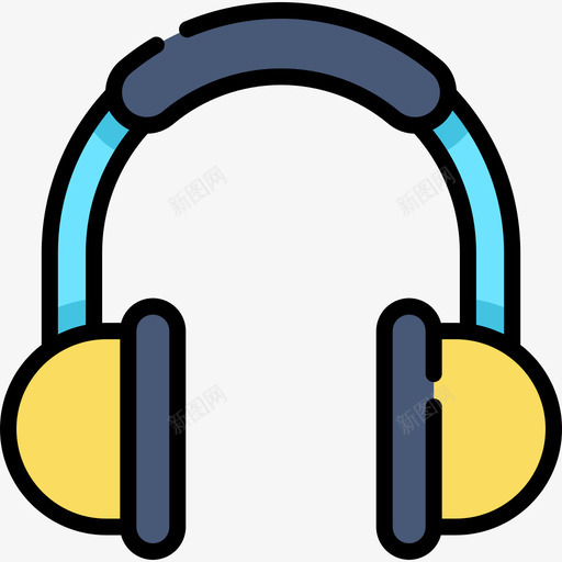 耳机音乐商店7线性颜色图标svg_新图网 https://ixintu.com 线性颜色 耳机 音乐商店7