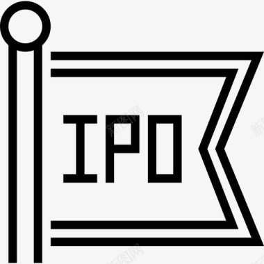 Ipo现代投资直线型图标图标