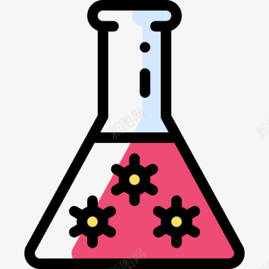 烧瓶疯狂科学7颜色省略图标图标