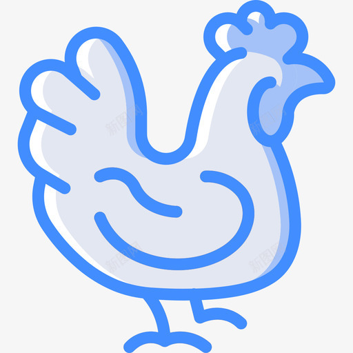 鸡肉养殖33蓝色图标svg_新图网 https://ixintu.com 养殖33 蓝色 鸡肉