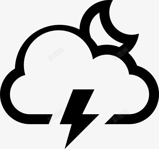 Cloud Lightning Moonsvg_新图网 https://ixintu.com Cloud Lightning Moon