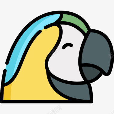 金刚鹦鹉热带12线形颜色图标图标
