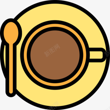 咖啡杯咖啡店50线性颜色图标图标