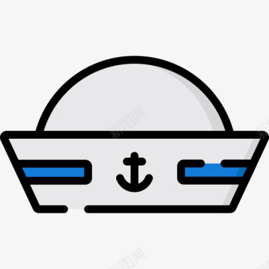 水手帽海盗33线性颜色图标图标
