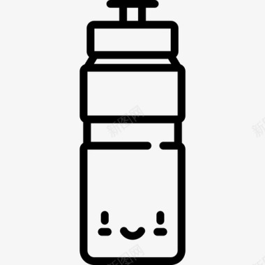 水瓶活跃生活方式9线性图标图标