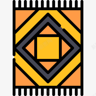 地毯沙漠7线性颜色图标图标