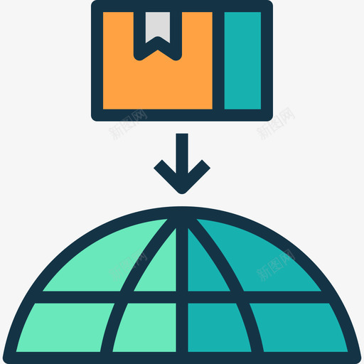 包装全球商务2线性颜色图标svg_新图网 https://ixintu.com 全球商务2 包装 线性颜色