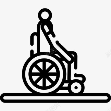 轮椅旅行应用程序13线性图标图标