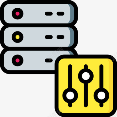 服务器网络托管15线性颜色图标图标